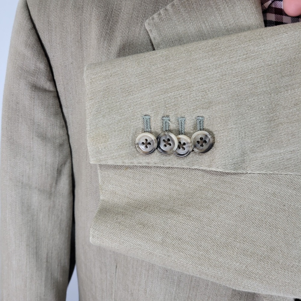 Johnston Murphy Men's Sport Coat Blazer Three Button Tan Cotton Spandex Size XL - Picture 12 of 16